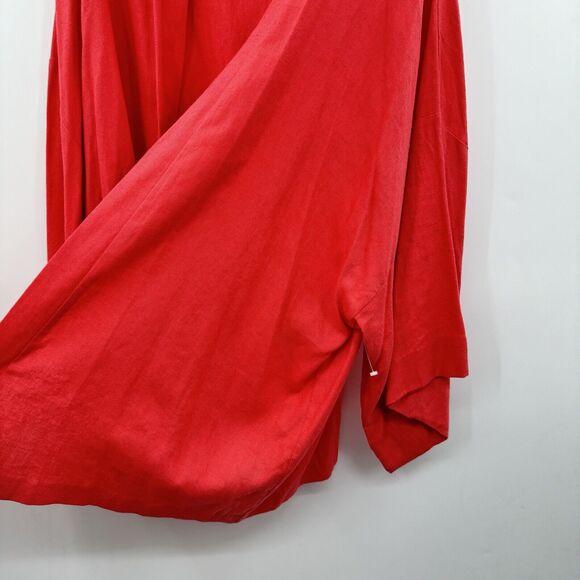 Maggie Barnes Flax Blend Open Front Blazer Jacket Size 30W Coral Pink Relaxed - Picture 4 of 9